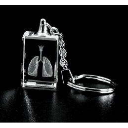 Lungs with Larynx Crystal Key Chain