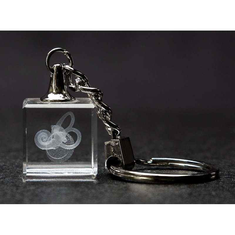 Ear Process Crystal Key Chain front view