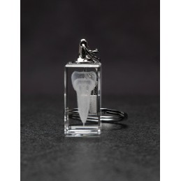 Tooth Crystal Key Chain Side View