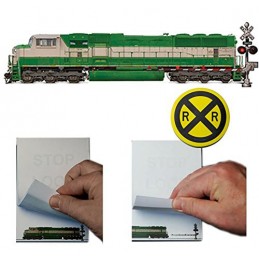 Railroad Safety Flip Note Pad and Railroad Crossing Sign Stick Note Set